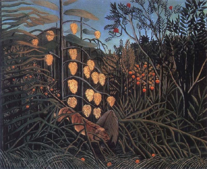 Henri Rousseau Tiger Attacking a Bull Germany oil painting art